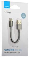 Deppa Alum Short USB - micro USB graphite (дата-кабель)