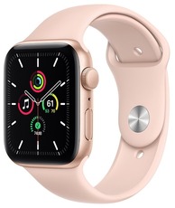 Apple Watch SE GPS 44mm Aluminum Case with Sport Band gold/pink sand