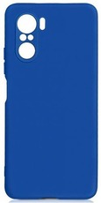 DF силиконовый чехол с микрофиброй для Xiaomi Poco F3 blue