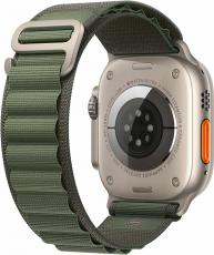 Apple Watch Ultra 49mm Titanium Case with green Alpine Loop (размер M)