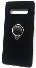 DF Силиконовый чехол с кольцом-держателем для Samsung Galaxy S10 Plus black