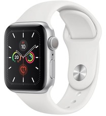 Apple Watch Series 5 GPS 44mm Aluminum Case with Sport Band silver/white