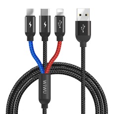 WIWU YZ-102 - ATOM 3-in-1 Fast Charging 3A and Sync Cable - 1.5M