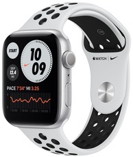 Apple Watch Series 6 GPS 44mm Aluminum Case with Nike Sport Band silver/pure platinum/black
