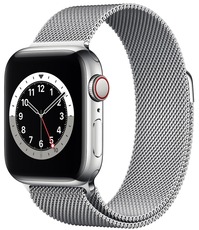 Apple Watch Series 6 GPS + Cellular 40mm Stainless Steel Case with Milanese Loop silver