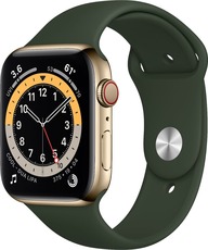 Apple Watch Series 6 GPS + Cellular 44mm Stainless Steel Case with Sport Band cyprus green