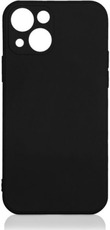 DF Силиконовый чехол с микрофиброй для iPhone 13 black