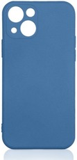 DF Силиконовый чехол с микрофиброй для iPhone 13 mini blue