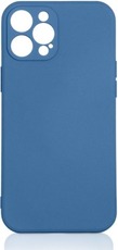 DF Силиконовый чехол с микрофиброй для iPhone 13 Pro blue