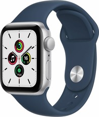 Apple Watch SE GPS 44mm Aluminum Case with Sport Band silver/abyss blue
