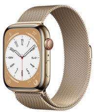 Apple Watch Series 8 45mm Stainless Steel Case Cellular with Milanese Loop (размер R) gold