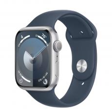 Apple Watch Series 9 41mm Aluminium Case with Sport Band silver/storm blue (размер S/M)