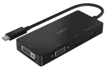 Belkin USB-C Video Adapter 1DVI/1VGA/1DisplayPort/1HDMI 4K 60Hz black AVC003btBK
