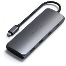 SATECHI USB-C Hybrid Multiport Adapter (with SSD Enclosure M.2 SATA, 2xUSB 3.1, USB Type-C, HDMI) gray