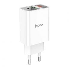 Hoco C100A 1xUSB, 1xUSB-C, PD20W, QC3.0, Led Display white