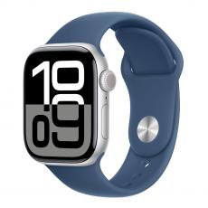 Apple Watch Series 10 42mm Aluminum Case with Sport Band silver/denim (размер S/M)