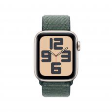 Apple Watch SE 2024 GPS 40mm Aluminium Case with Sport Loop starlight/lake green