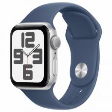 Apple Watch SE 2024 GPS 40mm Aluminium Case with Sport Band (S/M) silver/denim