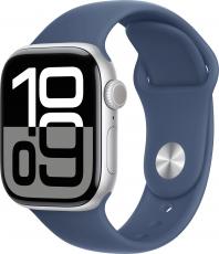 Apple Watch Series 10 46mm Aluminum Case with Sport Band silver/denim (размер M/L)