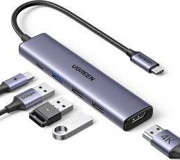 Ugreen 5 in 1 USB-C Multifunctional Adapter CM478 Gray