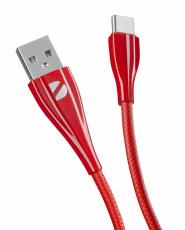 Deppa Ceramic USB - USB-C, 1 м red