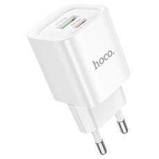 Hoco СЗУ C147A USB-A + USB-C, PD20W, QC3.0 white