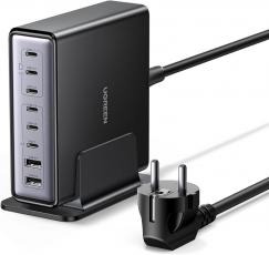 Ugreen 8-port GaN Desktop Fast Charger 6xUSB-C 2xUSB-A (200w) black