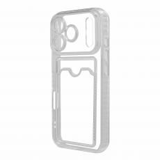 Силиконовый чехол с карманом для 	iPhone 17 Pro Max прозрачный