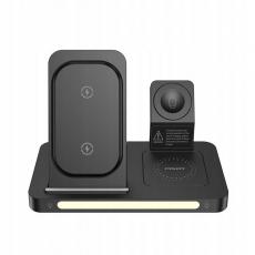 Pisen Wireless Charging Station 3 in 1 with Night Light 15W black